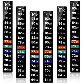 10PCS Aquarium Thermometer Strip 64-93 ℉ (18-34°C), Easy-to-Stick on Temperature-Strip for Fish-Tank-Thermometer, Adhesive Temperature Sticker for Reptile Fish Fish Tank Thermometer Strip