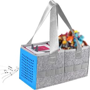 Tonie Box Carrying Case, Felt Carrying Case for Toniebox Starter Set, Tonies Bag for Toys, Tonies Carrying Case, Holds 30-40 Tonies Figures Characters, Organizer Case with Handle (Pink)