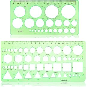 Circle Template for Drawing Drafting Geometric Stencils for Painting Circle/Geometric Drawing Templates Plastic Transparent Geometry Drawing Tool for School Office Supplies