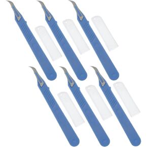 XGNG Blue Sewing Stitch Remover Plastic Handle Thread Cutter Razor Stitch Remover Thread Removal Tool with Protective Cover for Sewing Hand Embroidery