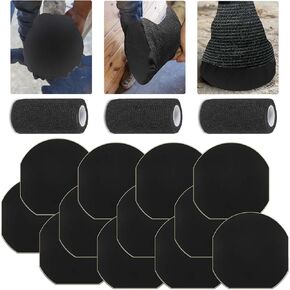 15 Pack Horse Hoof Tape with 3 Rolls of Vet Wrap, Breathable Magic Cushion Hoof Packing, Cotton Strong Sticky Horse Hoof Wraps Additional Protection for Hoof Hoove Wound Management