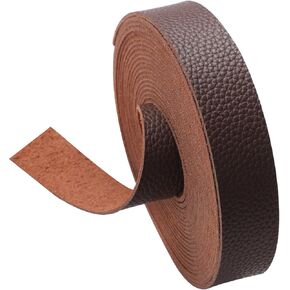 Picheng Faux Leather Strap 1 Inches Wide Lychee Texture Leather Straps for Crafts, 200 Inches Long Faux Leather Strips for DIY Crafts Projects,Leather Belt Strip (Red)