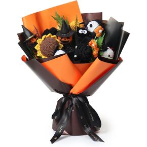 Handmade Super Cute Plush Ball Bouquet, Decoration Gifts Decoration for Home(Bat，Pumpkin，Death，Demon)