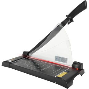 Paper Cutter with Laser, Guillotine Paper Cutter with Safety Guard and Blade Lock, Heavy Duty 12.5" Cut Length with 10 Sheet Capacity, Paper Trimmer for Crafting, Classroom and Office