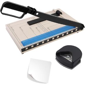 Paper Cutter, 12" Guillotine Paper Cutter with Corner Rounder, Paper Trimmer 15 Sheets Capacity, Paper Cutting Board with Safety Guard, Perfect for Photos,Cardstock,Cardboard,Vinyl,Crafts