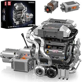 Mould King 10201 W16 Combustion Engine Building Kit for Adults, MOC W16 Engine Model Toy for Display, STEM Car Engine Building Project for Adult (2024 PCS)
