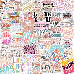 300PCS Vision Board Stickers for WomenMotivational Sticker, Affirmation Stickers for Teacher Positive Inspirational Decals for Water Bottles Laptop Decals Scrapbook Journal
