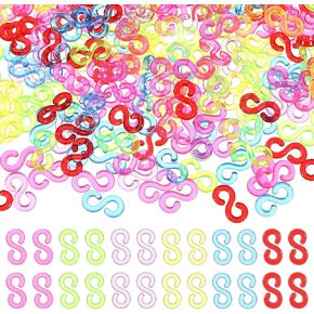 1500 PCS شريط مطاط S مقاطع تلوح في الأفق مقاطع نول سوار خطافس S مقاطع لتلوح في الأول