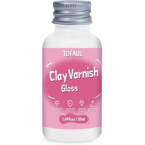 50ml Air Dry Clay Glaze, Gloss Clay Varnish, Air Dry Clay Sealant to Prevent Clay Cracking, Scratch Resistant, and Glossy Glaze Effect (Gloss)