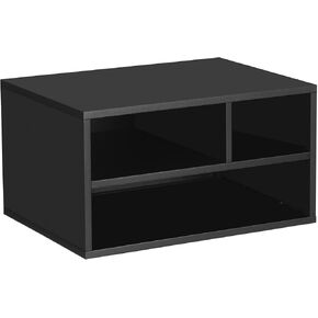 SONGMICS Printer Stand for Desk, Home Desktop Printer Stand with Storage Shelves for Office, Steel Frame, Multi-Purpose Rack, 15.9 x 11.8 x 8.7 Inches, Matte Black UOMC101B01