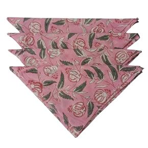 Pink Floral Cotton Cloth Napkins Hand Block Print Hand Made Size 16x16 Inch Printed Home Decor Indian Eco Friendly Dinner Napkins Dinner Napkins 100% Cotton Solid Napkins, Reusable, Washable