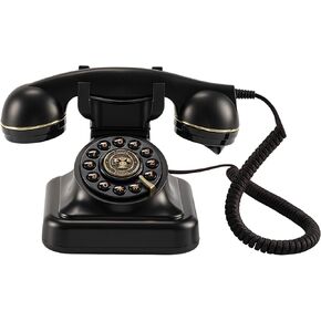 Retro Landline Telephone, Old Phone with Ringer Control & Redial, Black Old Phones, Vintage Corded Desk Old Telephone, Retro Phones for Landline, Old Fashioned Phone with Cord