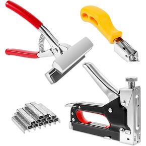 Heavy Duty Canvas Stretcher Pliers Kit, 3-in-1 Picture Frame Stapler Stainless Steel Canvas Pliers Staple Remover Tool with 1000 Staples for Art Oil Painting Stretching, Framing and Canvas Projects