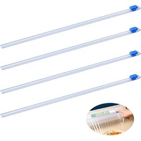 Plastic Wrap Cutter Slide Cutter -4 Sliding Cutters for self-Adhesive Cling Film，Fit 12" Roll Plastic Wrap Slide Cutter for Foil Wax Paper Parchment Paper