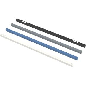Loukin 4 pcs Rectangular Magnets, Colorful Fridge Magnets, Plastic Strips Embedded Magnets, Decorative Refrigerator Magnets for Whiteboard, Kitchen and Office (Black&Gray&Blue&White, M)