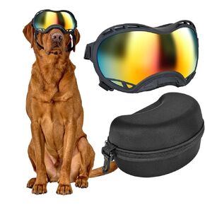 OneTigris Dog Goggles, Dog Sunglasses for Large Dogs with Adjustable Strap UV Protection, Windproof, Suitable for Medium Large Breed, Dog Eyes Protection (Large)