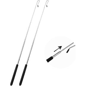 2 PCS Adjustable Puppet Handles Arm Control Rod, Arm Control Metal Rod Accessory for Puppets, Puppet Hand Rod Rubber Protective Sleeve, for Small, Large Puppets, Full Body Puppet Accessrioes