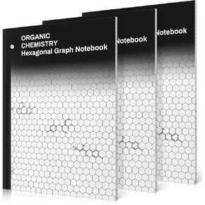 Ctosree 3 Pcs Hexagonal Graph Paper Notebook Organic Chemistry Biochemistry Spiral Notebook Science Composition Notebook: 1/4 Inch Side Hexagons, Hex Grid Paper 8.5 x 11 Inch, 3 Hole Punched 50 Sheets