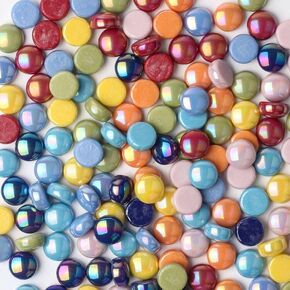 Petal Mosaic Tiles for Crafts, Ceramic Tiles for Crafts, 225g Green Mosaic Tiles Supplies,Floral Mosaic Craft Kit for Garden Spring Decoration