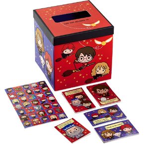 Hallmark Harry Potter Valentines Day Cards and Mailbox for Kids School Classroom Exchange (1 Box, 32 Valentine Cards, 35 Stickers, 1 Teacher Card)