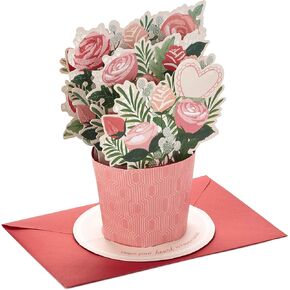 Hallmark Paper Wonder Pop Up Valentines Day Card, Displayable Bouquet (Happy Heart)
