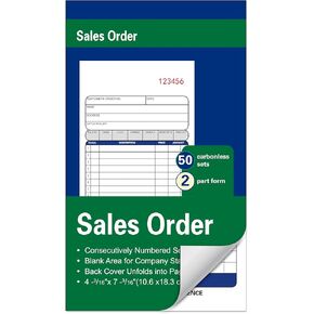 Enterprise Company Sales Order Book,2-Part Carbonless Paper,4-3/16 x 7-3/16 Inches,50 Sets,White/Canary/Pink