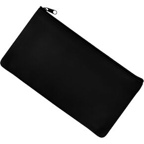1 PCS Money Bag مع ZIPPER ، محفظة نقدية 11 × 6 بوصات ، محفظة تحقق ، منظم إيصال ، أكياس سحابية لتجميل إيصال الشيكات النقدية (أسود)