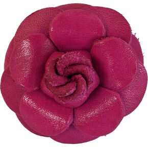 AeraVida Sweet Fuchsia Grandiflora Rose Genuine Leather Adjustable Free Size Ring | Unique Handmade Floral Statement Jewelry for Women