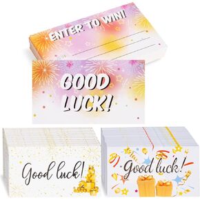 150 PCS Raffle Tickets - 3.5 x 2 Inch Enter to Win Cards in 3 Designs Raffle Cards with Space for Name, Email, Address and Phone Number, Ideal for Fairs Carnivals Contests Fundraising Auction Events