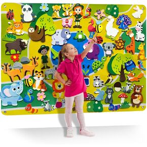 QUOKKA Zoo Felt Board for Kids 3-5 Years Old - Social Emotional Preschool Learning Activities for Ages 2-4