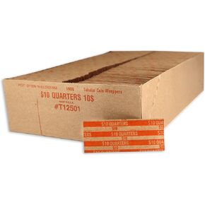 Whuron Flat Coin Wrapper ، Penny/Nickel/Dime/Quarter Rolls (1000 PCS)