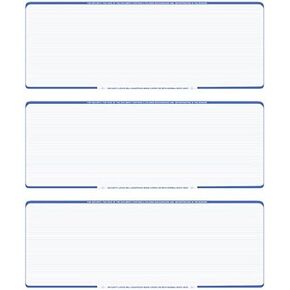 Business Voucher Check Stock - Computer Laser Checks - 3 Checks Per Page, 500 Sheets/1500 Checks, Blue Pinstripe