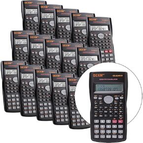 24 Pack Scientific Calculators, 2 Line Graphing Large Display Pocket Calculators for Math Algebra Financial Construction Office School Student College Engineering Physics Business Chemistry