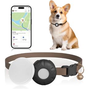 GPS Tracker for Dogs, Cats etc, 2 in 1 Pet Tracker with Adjustable Buckle Collar, Pet GPS Tracker, Work with Find My APP, Real-time Location, Instant Location Updates, No Monthly Fee