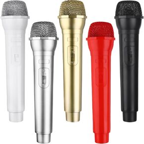 5 Pieces Microphone Prop Play Plastic Toy Microphone Fake Microphone Prop Simulate Speech Practice Plastic Microphone Plastic Fake Microphone Stage Mic Prop for Boys Girls Costume Party Favors 5 Color