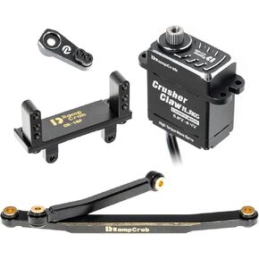 RampCrab Crusher Claw 11.5KG Servo with Brass Servo Mount Bracket, Steering Links and Servo Horn for CR18P