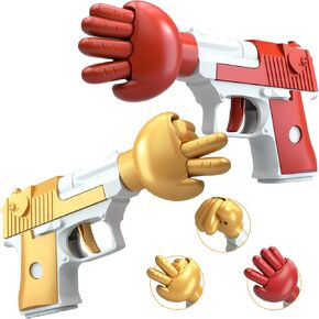 Fidget Toy Gun Set, 2 Pack Rock Paper Scissors Toys, Stress Relief Pistol Toys, Gift for Autism, ADHD, Anxiety, Gift for Friends Adults Kids