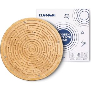 8.7 "Round Round Wooden Labyrinth Board مع 2 Maze Balls & Acrylic Panel ، Marble Maze Game Brain Teasers Toys Toys For Kids Onvens Boys and Girls