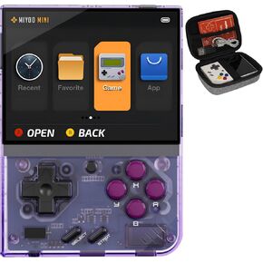 Miyoo Mini Plus 128GB Retro Game Console – Handheld Portable Gaming System, 3.5" HD Screen, Long Battery Life, Supports Multiple Emulator Formats for Retro Gaming (Purple 128G)