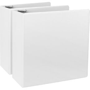 3" 3 Ring Binder, Standard 3-Inch Slant-D Ring Binder Fit Letter Size Paper, Presentation View Binders, 10 Packs, Black