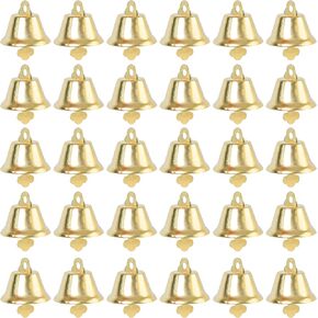 Framendino, 60 Pack Small Liberty Gold Jingle Bell Decoration Mini for Home Wedding Party Ornament Decorating DIY Crafting
