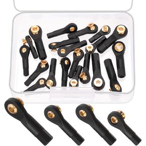 Glarks 20pcs M2 M2.5 M3 Lever Steering Linkage Tie Rod End Ball Head End Without Screws and Nut, 4 Sizes Ball Head Link Joint End, Ball Head Holder Tie Rod Ends Ball Joint Link for RC Crawler Car