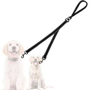 Double Dog Leash Two Point Leash Dual Leash Reflective Walking No Tangle Dog Training Leash Dual Leash Reflective Dog Leash No Pull Padded Handles for 2 Dogs