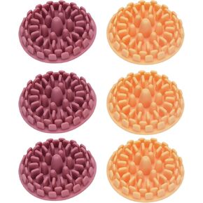 SHIDOW Painting Brush Cleaning Mat, Silicone Oil Painting Pad Accessories Wash Brush, Silicone Mat for Artists, Painting, Sketching(3 x Orange, 3 x Rose red)