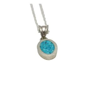 Oval Adjustable Sterling Silver Necklace, Turquoise Mosaic Gemstone, Perfect for Everyday Wear, Ideal Birthday Gift for Her