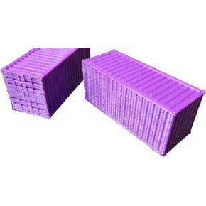 Znet3D HO Scale 1CC 20' (ft) Shipping Container - Train Freight Car - Set of 2 (Purple)