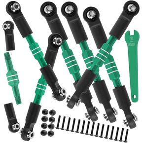 Aluminum Turnbuckles Camber Links Upgrades Part for 1/10 Slash 2WD VXL/Rustler 2WD VXL/Bandit 2WD VXL/Stampede 2WD VXL,RC Alloy Adjustable Turnbuckles Hop-Up,Green