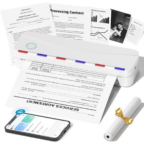 Phomemo Portable Printers Wireless for Travel, Bluetooth Thermal Printer for Phone Compatible with Android, IOS & PC, Support 8.5'' x 11'' US Letter & A4, M836 Inkless Printer for Office, Home, School