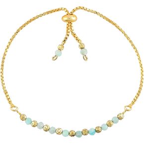 Natural Gemstone Rondelle Beads Bolo Bracelet, Chakra Healing Crystals, 14k Gold Plated, Adjustable Slider, Birthday, Wedding, Handmade, 6-9 inch Adjustabl, Christmas Gifts