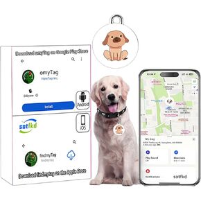 Dog Tracker-Airtag Dog Collar-Android Airtag-Pet Tracker | Android and iOS Universal | No Charging Required | No Monthly Fee | Works with Any Collar